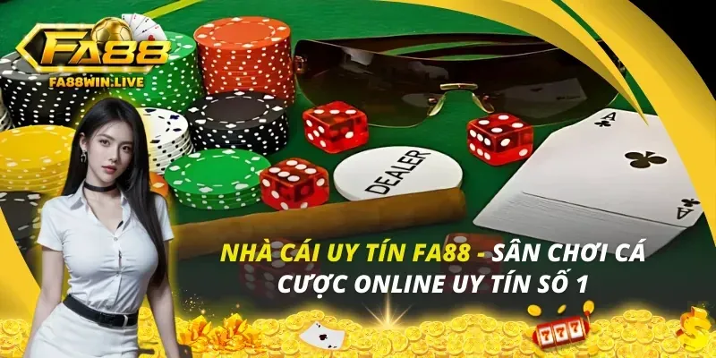 Dealer xinh đẹp đang chia bài trong sòng bạc trực tuyến